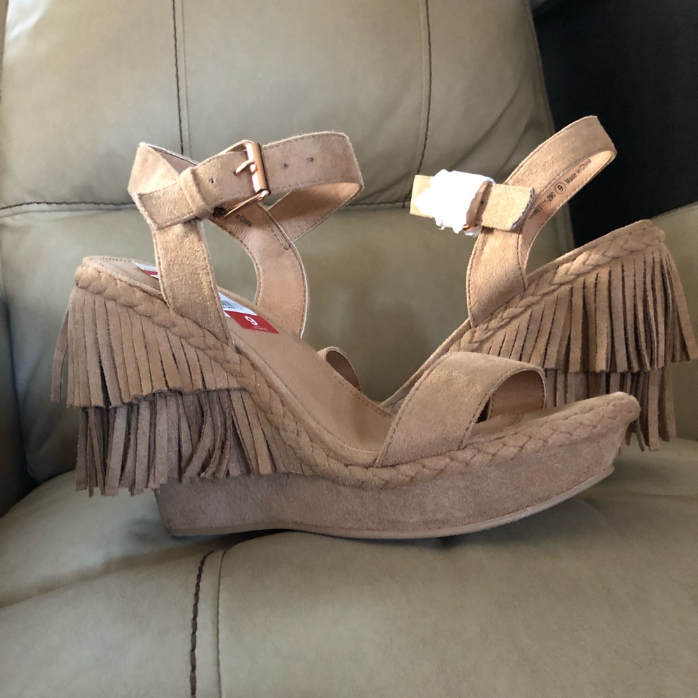 Brand new Boho wedge suede heels by Not Rated